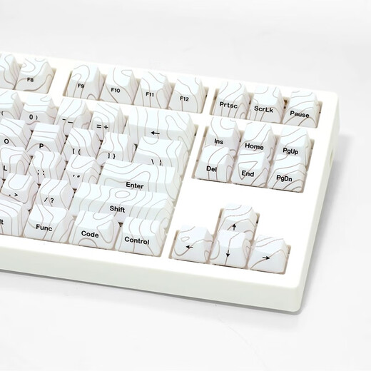 腹灵MK870pro白色等高线侧刻无线腹灵机械键盘客制化套件87键游戏 pro珍珠白 白色等高线【单模】 红轴【手感顺滑】