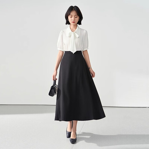 Lady Bird a-line long skirt women's formal umbrella skirt professional long skirt shirt skirt interview skirt black skirt M