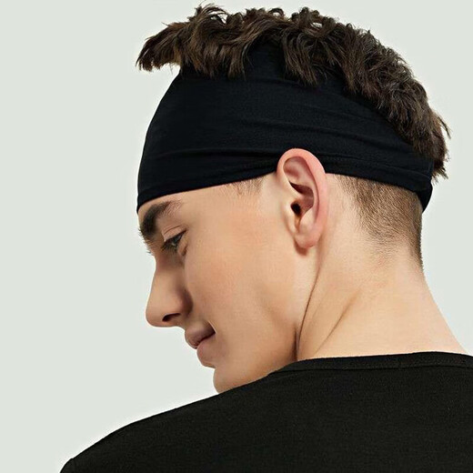 Mie Lanat Sports Stirnband Männer schweißabsorbierende Stirnband Frauen Basketball Running Anti-Operation Gürtel Fitness Stirnschutz Weites Turban breites Stirnband Schwarz breite Stirn