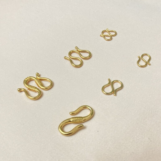 GOR Fat Donglai's same style 18K gold M buckle bracelet buckle S buckle gold-covered connecting buckle buckle connector yellow l gold necklace S buckle small size (7*8mm)