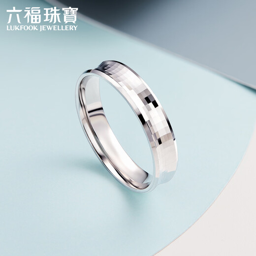 Lukfook Jewelry Platinum 950 Car Flower Simple Platinum Ring Couple Ring Men's and Women's Single Price L04TBPR0009 No. 14-3.56g (including labor cost 271 yuan) women's style