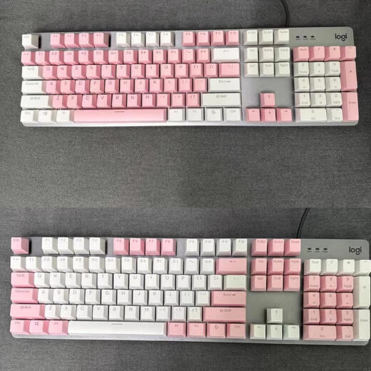 Logitech Logitech Original neuer Logitech K845 Mechanischer Tastaturschlüsselkap Original durchscheinender zweifarbiger Pudding Kirschpudding Lila Set 104 Tasten Nr.