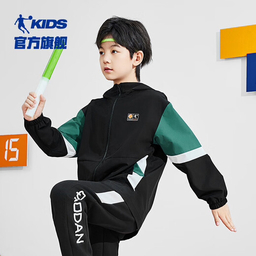 
Jordan boys' coat children's woven windbreaker small medium and large children's hooded jacket black 165CM