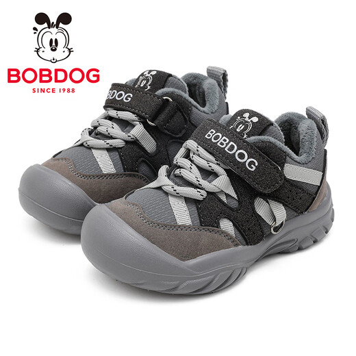 BOBDOG children's shoes winter lightweight warm toddler shoes boys comfortable baby shoes 106355105 lead gray/light hemp gray 25