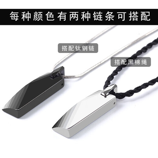 Ostantin tungsten gold pendant necklace, high-end, fashionable and versatile, trendy tungsten steel birthday and Valentine's Day gift for boyfriend and husband, black pendant with chain 50CM