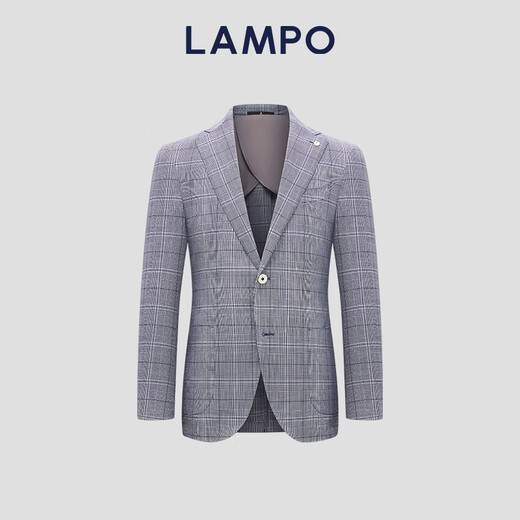 Blue Leopard (LAMPO) Special Offer Basic Wardrobe Spring Men's Suit Men's Suit Suit Top Suit (Light Gray Base Blue Check) 50 (175/100A) C