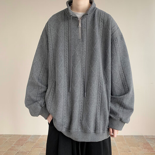 OEMG美式复古条纹卫衣男24春秋季新款潮牌连帽套头上衣服帽衫青年外套 DSD232-WY829红色 2XL [建议140-160斤]