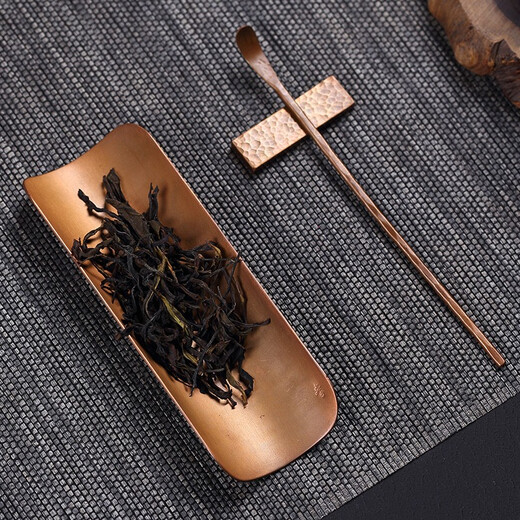 HAOMINGTIAN tea set handmade copper chiseled teaspoon three-piece set creative tea rules tea lotus tea spoon tea ceremony zero three-piece tea set