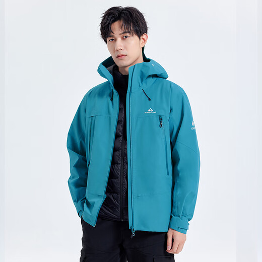 Trailblazer Lin Gengxin's same style Kitty Eagle Jacket Men's Toray Hard Shell Mountaineering Suit Outdoor Windproof Waterproof Warm Jacket Turquoise Blue SF/Lifetime Warranty S