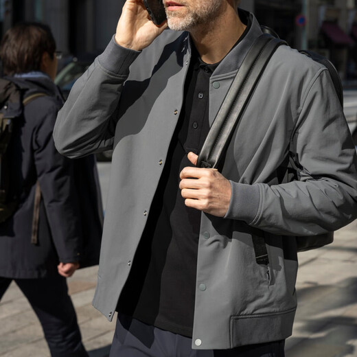 CARE OF LORD Navigator Series Spring and Autumn Men's Stand Collar Business Jacket Microsoft Shell Flight Casual Jacket 7660 Textured Black L