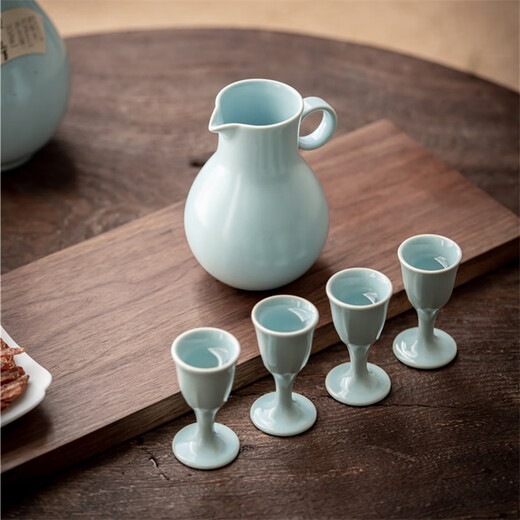 Rushan Ming single-ear Zunmao wine cup and wine set, household wine set, one pot and four cups, new year gift, gift box packaging, wine pot set