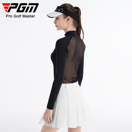 
PGM Golf Clothing Women's Ice Silk Sunscreen Base Shirt Top T-shirt Summer Sports YF677-Black [Top] S