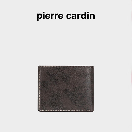 Pier Cardin Men's's Wallet Short Top Layer Cowhide Cow-Purpose Ticket Clip Fashion Business Business Wallet Anniversaire Gift For Dad