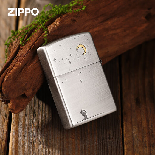 ZIPPO打火机正版熏银深雕月下猫语煤油防风礼物送朋友 月下猫语【新机无油】DY9902TZ