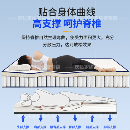 Yanzao Blue Roll Board Match Memory Foam Simmons Matelas indépendant Spring Protection Latex Matelas doux et dur épaissi