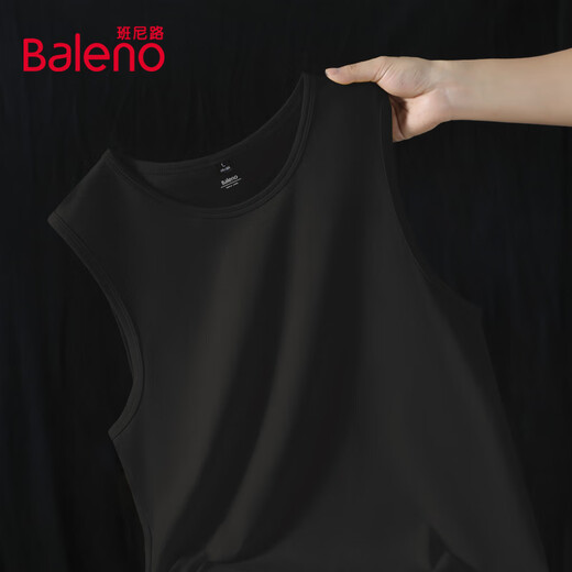 班尼路（Baleno）纯棉背心男基础款纯色休闲百搭吸汗透气舒适学生运动净版宽肩砍袖