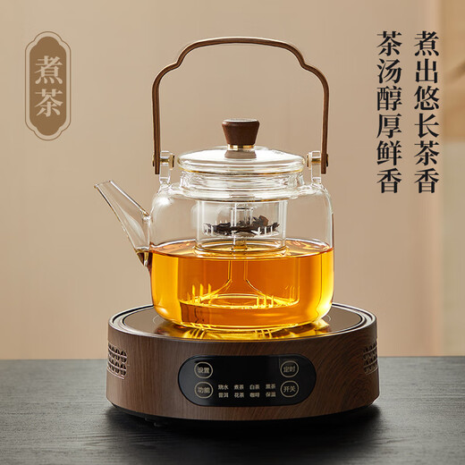 Yipot Tea Teapot Glass Thickened Tea Kettle Set High Temperature Resistant Household Scented Tea Kettle Tea Boiler Electric Ceramic Stove Set Thickened Heat Resistant Transparent Cooking Kettle 1000ml