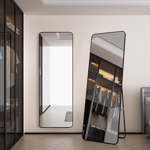 Jungle dressing mirror floor-standing full-length mirror hanging door clothing store fitting mirror simple home wall-mounted mirror black edge 160*50