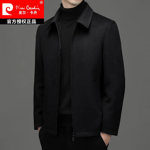 皮尔卡丹（pierre cardin）羊毛毛呢大衣外套男短款秋冬季装加厚行政中年男士呢子夹克 灰色 170/M