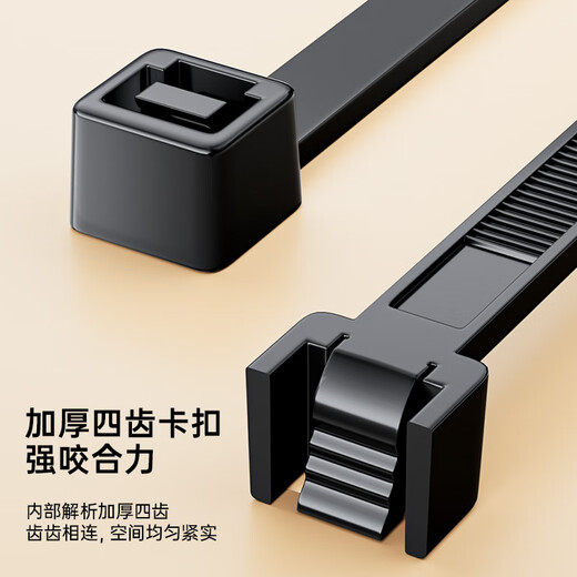 毕亚兹 自锁式尼龙扎带小号2.5*100mm 电脑主机装机 园艺 理线束线捆绑 黑色扎带固定器收紧器 100根/包
