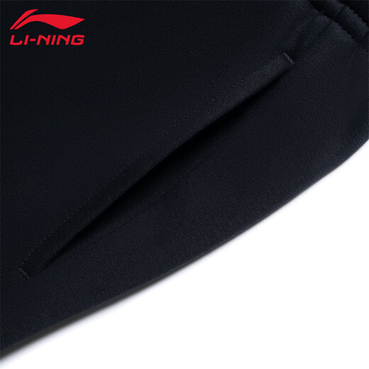 Li Ning Sports Pants Men's 2025 New Winter Loose Velvet Warm and Comfortable Sweatpants Casual Pants Running Sports Trousers Black - Straight - Velvet Take One Size Larger