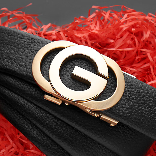 COW belt men's automatic buckle genuine first-layer cowhide belt casual jeans business belt C-858 gold