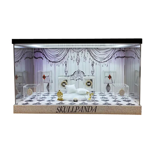 Bubble Mart SKULLPANDA Weekday Wonderland Series Blind Box SP10 Figure Storage Theme Scene Display Box Weekday Wonderland Display Box (Lighting Style) Inkjet Display Box + Props