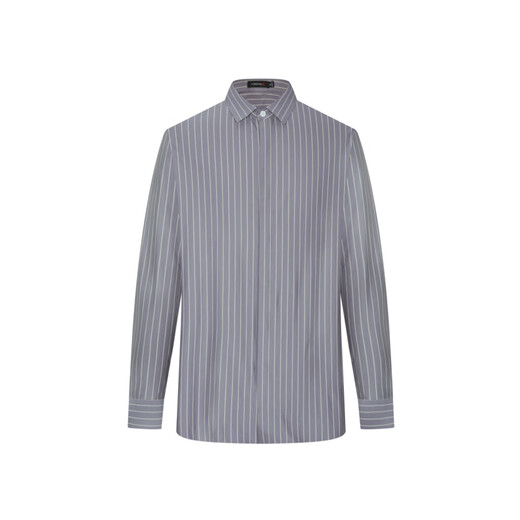 
Jinba Men's Clothing (K-Boxing) Cotton Business Casual Stripes Fit Men's Spring and Autumn Long Sleeve High-end Shirt HAGT1396-Pictures do not match the actual objects Zhongyan Gray M