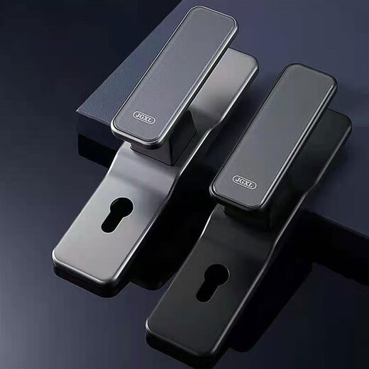 Huili custom silent door lock g luxury bedroom door lock universal solid wood door handle black gold straight sliding door XF02 black 35-50mm universal type with key