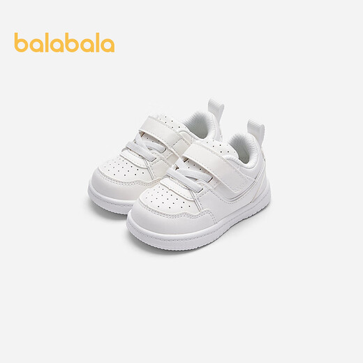 Balabala children's shoes children's toddler shoes baby shoes boys and girls sneakers white shoes 2025 spring and autumn new shoes anti-slip tide original white 10101 20