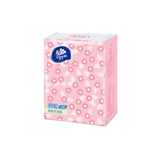 Vinda thin tough handkerchief paper portable paper towel napkin toilet paper facial tissue 3 layers 8 pieces * 20 pack