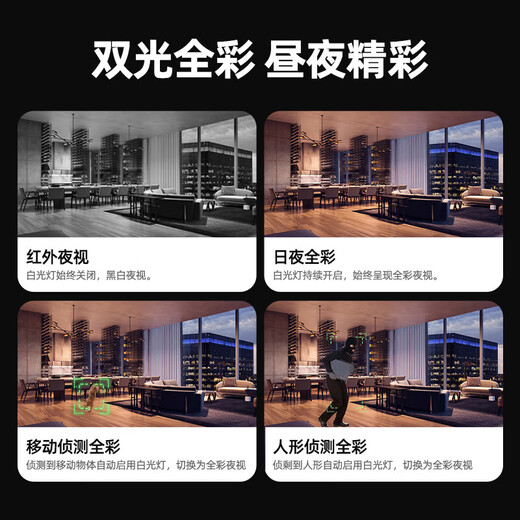 奥克斯摄像头监控无线wifi网络高清夜视360度监控无死角带夜视全景云台4G家用室内监控手机远程 【WiFi单摄版】500W超清像素+64G卡
