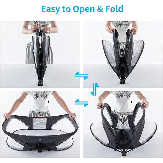 HABIKE portable bed-in-bed baby crib foldable newborn bed mobile bionic uterus bed anti-pressure standard model - anti-pressure bed in bed - navy blue - mattress + mosquito