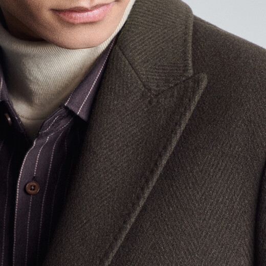 Anuncio Comba de pájaro Ropa para hombres [anti-madrugas y cálidas] Empresas casuales Capas de lana de lana de lana de un solo pecho de lana texturizada Brown de nogal 2xl -52 (185/104)