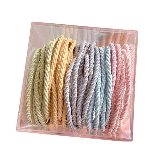 Anzhishang meatball head men's headband samurai hair with rubber band high elastic pigtails for boys and girls hair rope tied hair band 1# black 50 pieces