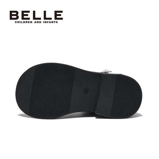 Belle Children's Shoes Winter Children's Velvet Boots Girls Fashion Boots Princess Leather Boots Warm Short Boots Black 35