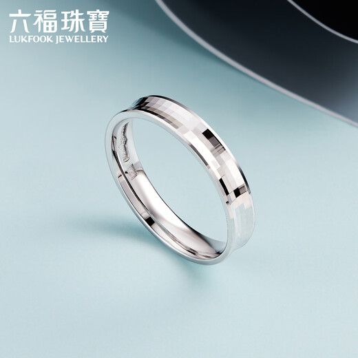 Lukfook Jewelry Platinum 950 Car Flower Simple Platinum Ring Couple Ring Men's and Women's Single Price L04TBPR0009 No. 14-3.56g (including labor cost 271 yuan) women's style