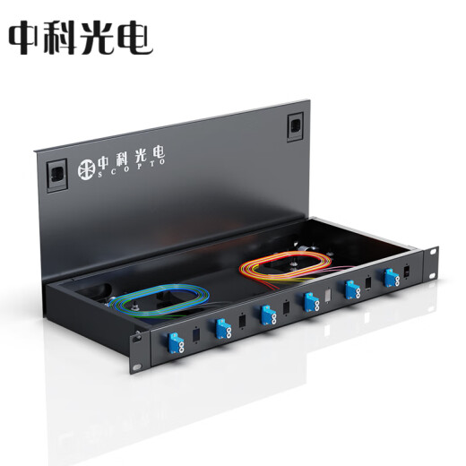 Zhongke Optoelectronics fiber optic terminal box 12-port 12-core fiber optic distribution frame optical cable splicing box wiring splicing box LC single-mode fully equipped with pigtail flange rack type ZK-GXH-12LC-SM