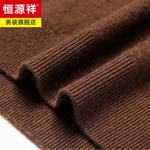 Hengyuanxiang high-end cashmere blended turnable turtleneck sweater for men 2025 autumn and winter new solid color sweater warm sweater black L 175/115