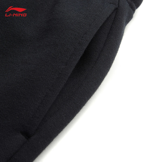 Li Ning BADFIVE丨Fleece warm leggings sweatpants men's 24 autumn and winter new loose sports pants black-1 L /175
