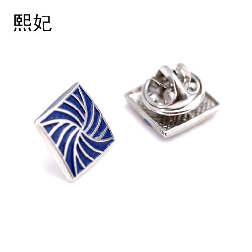 Xifei men's and women's brooches, collar pins and accessories, geometric square suit shirts, simple square twill dripping oil, can be matched with a pair in all seasons