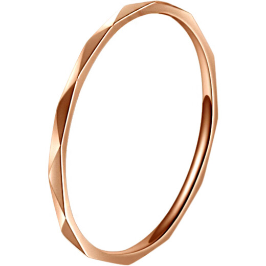 Fat Donglai's same style 18k rose gold plain ring water ripple thin titanium steel fashion personality niche design website rose gold No. 3