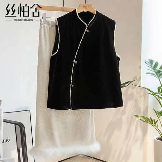 Sibaishe new Chinese style stacked vest for women 2025 autumn new style retro temperament personalized design vest