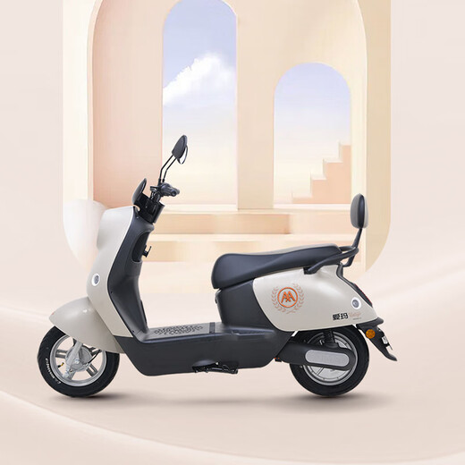 AIMA Electric Car Aido Youyue Electric Motorcycle Long Range Adult Transportation Takeaway Battery Car Aido Milkshake White/Toffee Brown