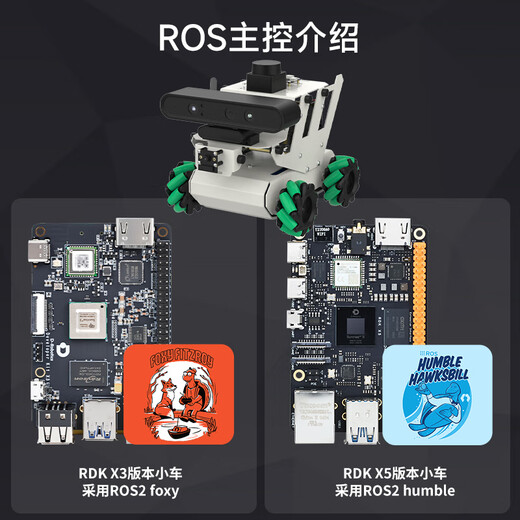 亚博智能（YahBoom）地瓜RDK X5机器人X3麦克纳姆轮无人小车AI视觉SLAM建图导航ROS2旭日树莓派 进阶版 含RDK X5-8GB主板