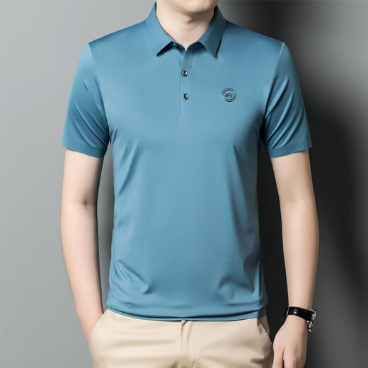 AJGNEAMAIN意大利轻奢高档男装夏季短袖POLO衫无痕商务休闲半袖纯色男士上衣 9859浅绿【无痕免烫抗皱】 3XL 190/56【建议170-190斤】