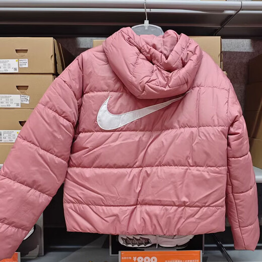 耐克棉服女装2024秋冬新款运动服舒适保暖时尚连帽夹克休闲外套棉衣 DJ6996-667甜点浆果 M