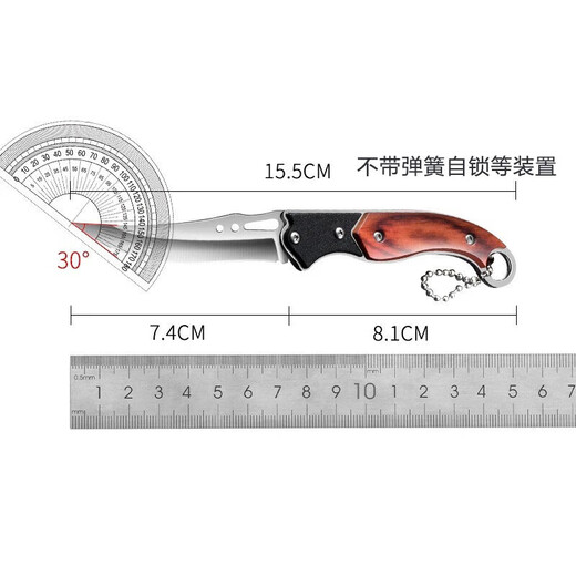OPPEIN Folding Fruit Knife Household Knife Stainless Steel Sharp Fruit Knife Outdoor Hand Knife Multifunctional Portable Knife Hand Knife with Tail Ring