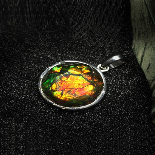 Menbin Canadian Natural Ammonite Stone Rough Stone 1238mm Star of David Colored Gemstone Pendant Necklace for Men and Women DWX38-2