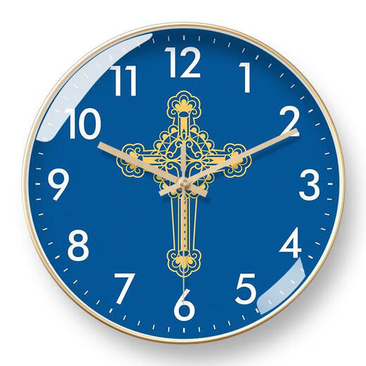 
Creative cross wall clock living room bedroom wall hanging mute clock simple living room bedroom mute table bf3271 black frame gold needle 16 inch